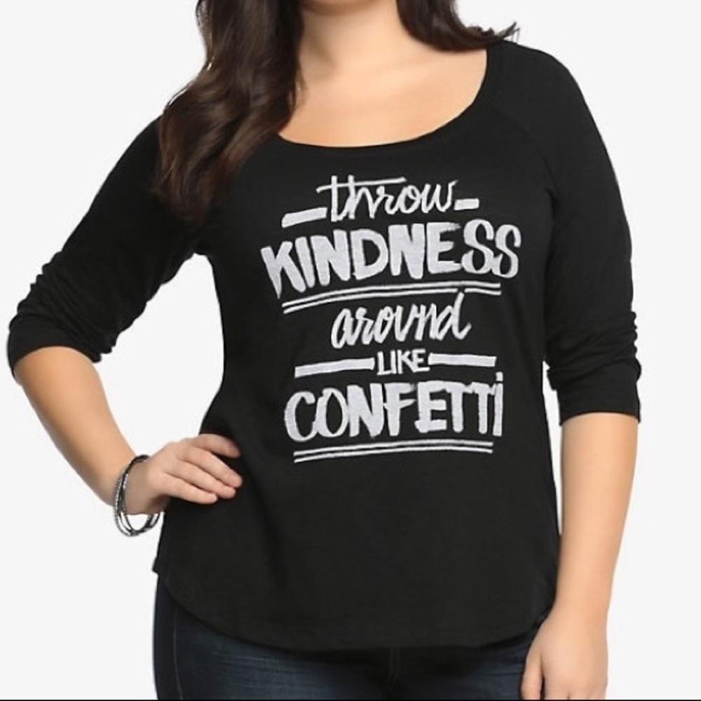 Black cropped sleeve blouse